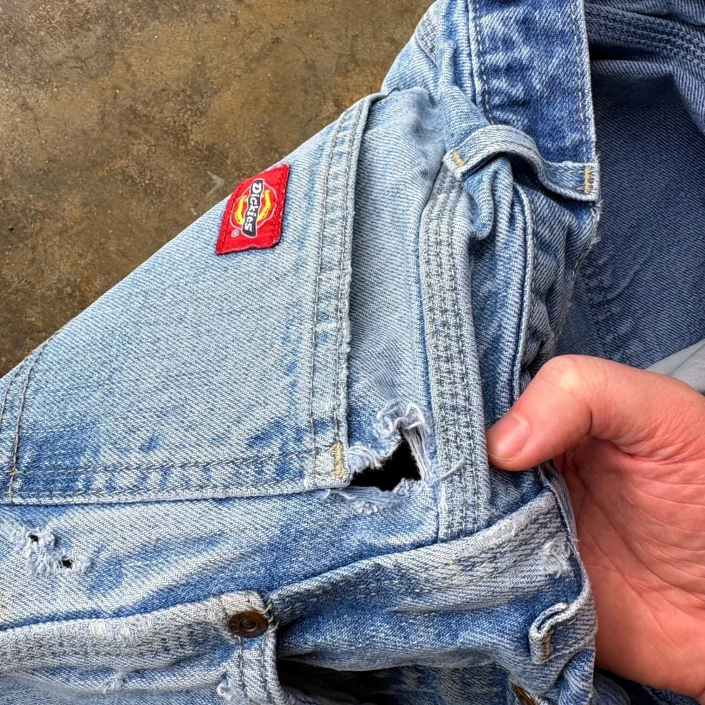 Dickies Mens Carpenter Jeans Light Wash Blue Denim Workwear Pants 1993SNB 36x32 - Picture 8 of 8